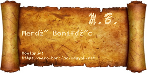 Merő Bonifác névjegykártya